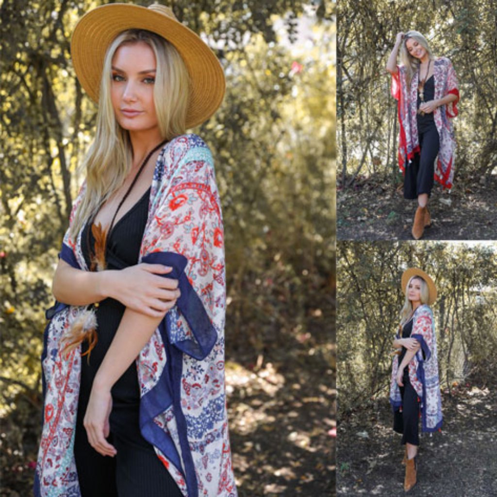 Patchwork Tassle Kimono